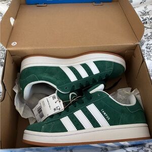 Adidas Campus Green Suede Sneakers